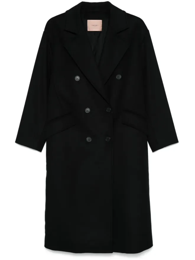 TWINSET TWINSET ブラック ダブルブレスト コートの商品画像