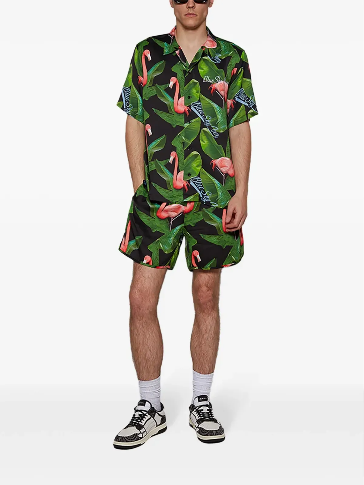 BLUE SKY INN Flamingo shorts - Green - 画像2