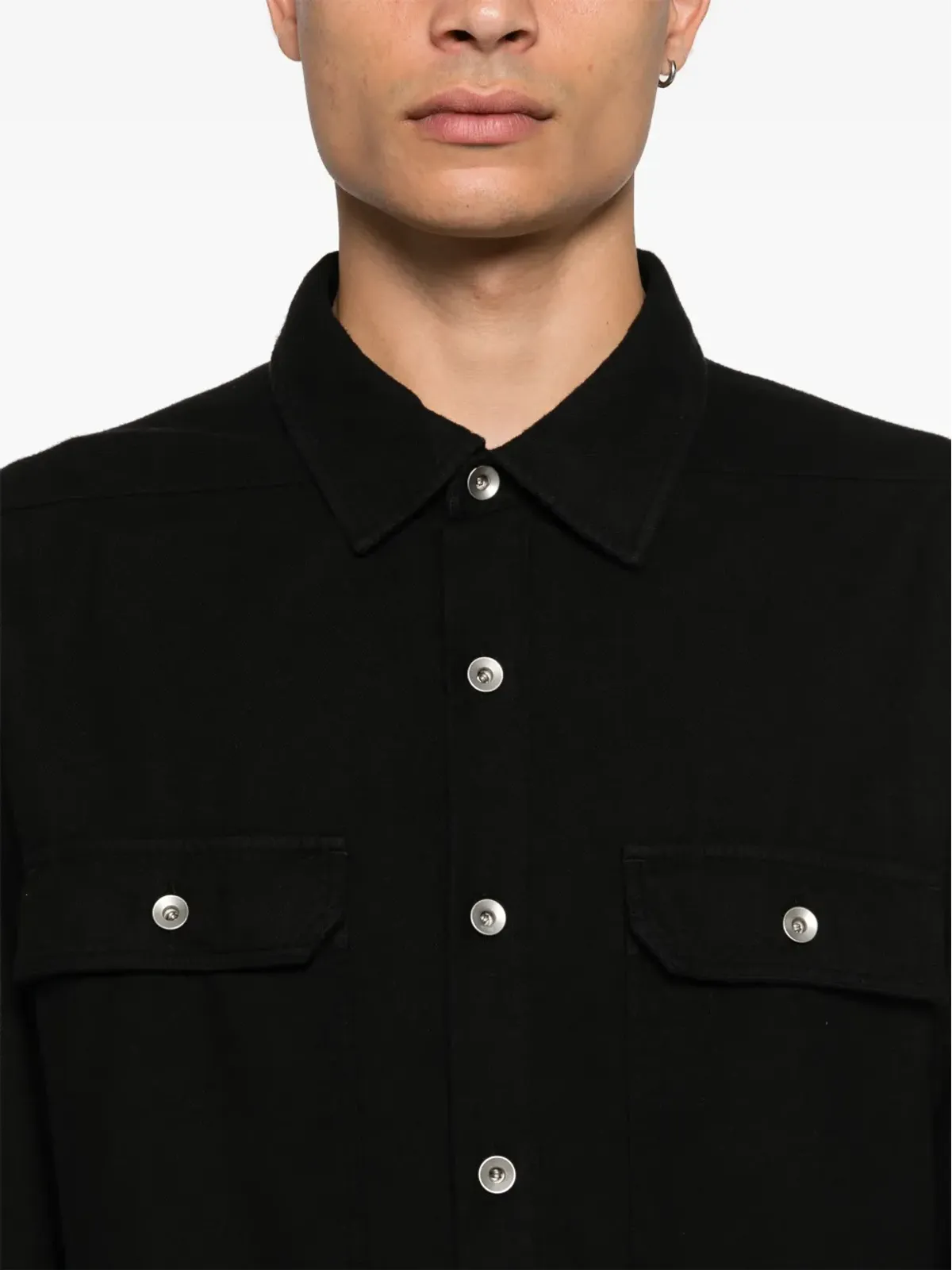 Rick Owens DRKSHDW オーガニックコットン オーバーシャツ ブラック - 画像5