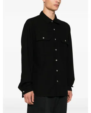 Rick Owens DRKSHDW オーガニックコットン オーバーシャツ ブラック - サムネイル3