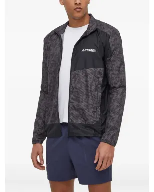 adidas アブストラクトプリント ジップアップジャケット グレー - サムネイル1