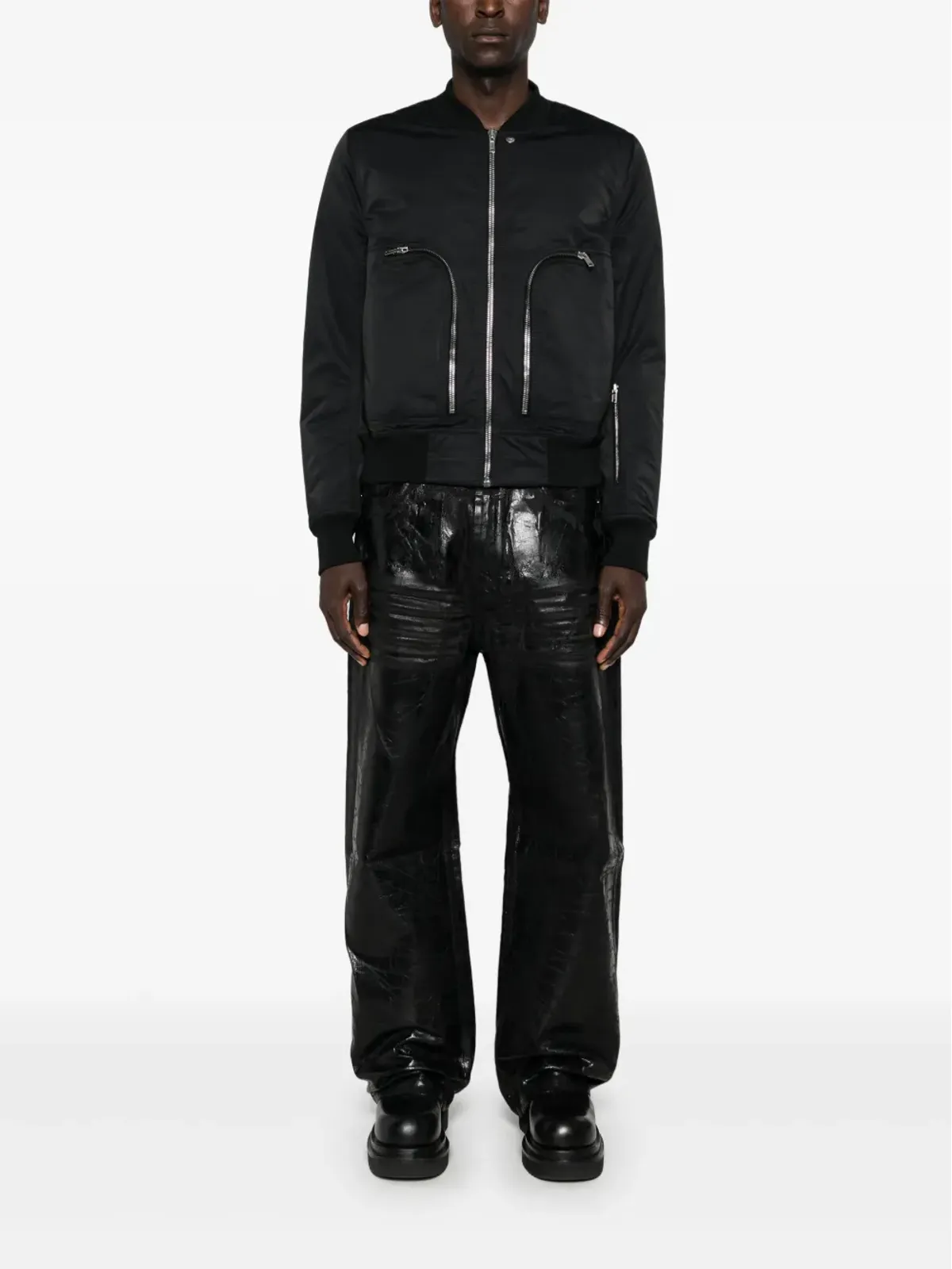 Rick Owens DRKSHDW バウハウス フライト ボンバー ジャケット ブラック - 画像2