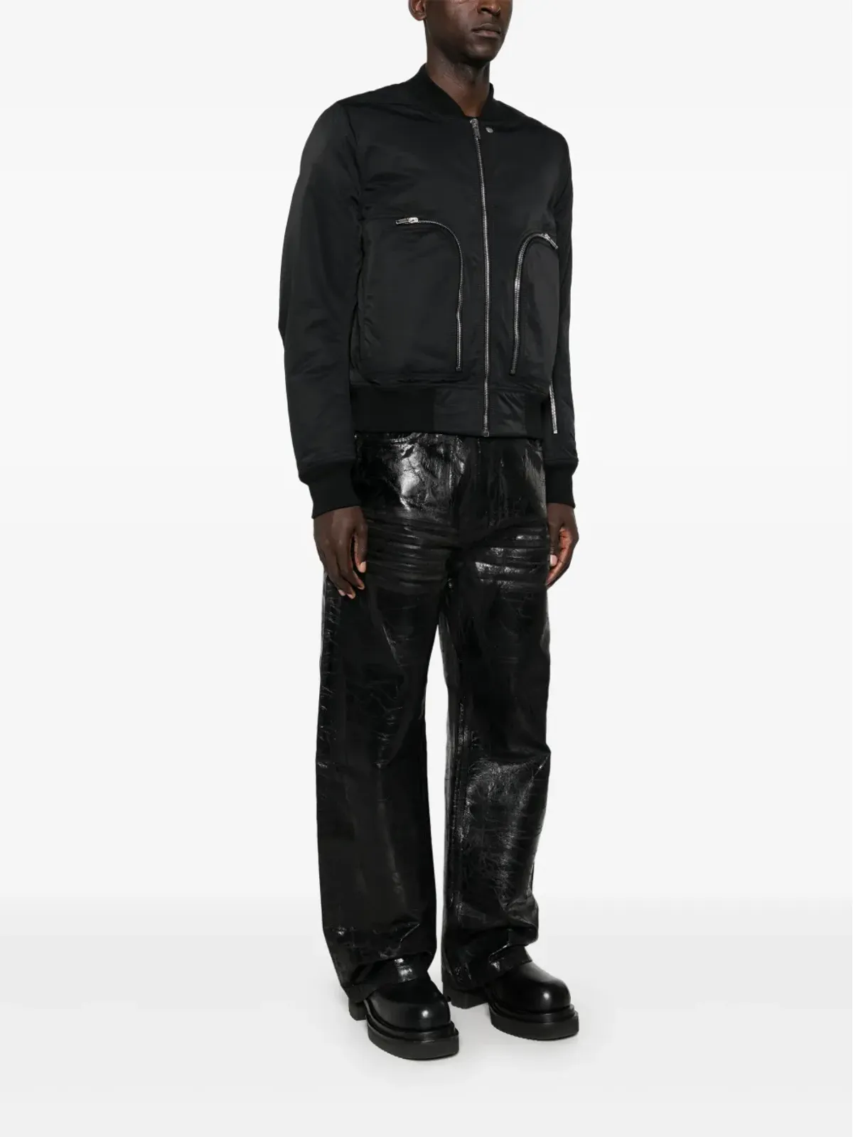 Rick Owens DRKSHDW バウハウス フライト ボンバー ジャケット ブラック - 画像3