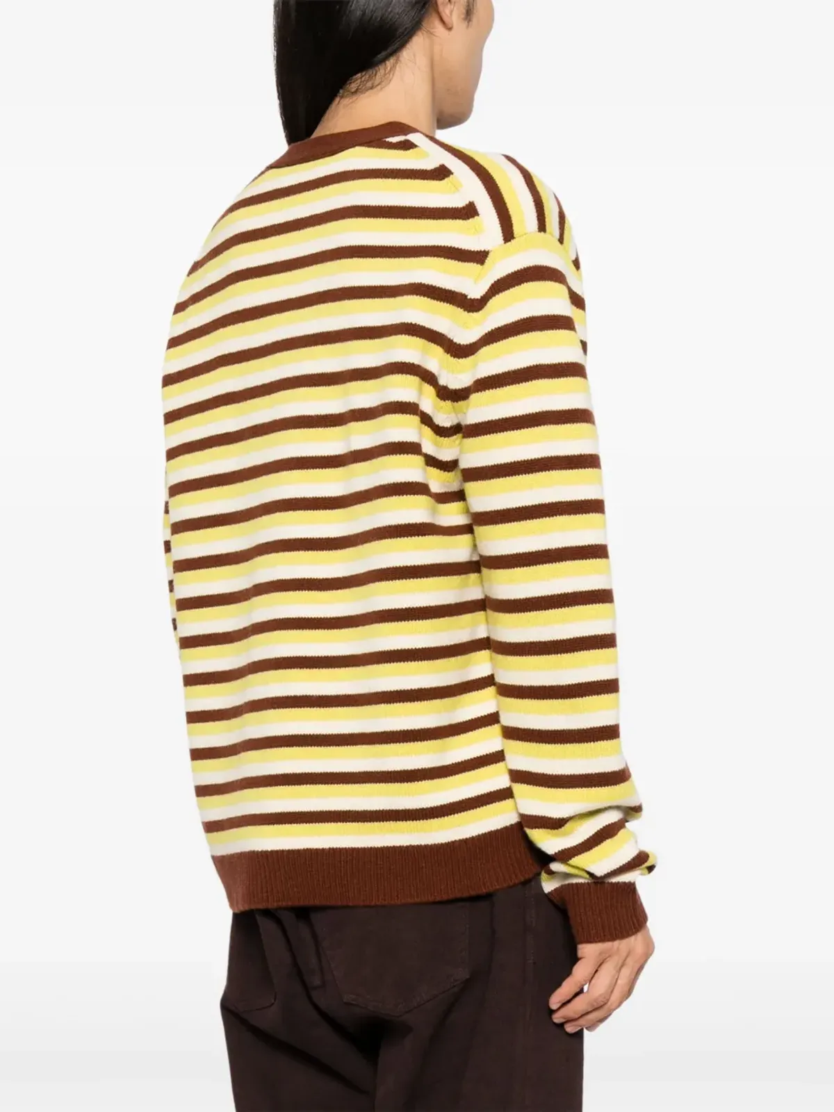Maison Kitsuné フォックスヘッド インターシャ ストライプ カーディガン - グリーン - 画像4