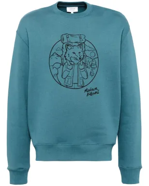Maison Kitsuné rambling fox スウェットシャツ - ブルー - サムネイル1