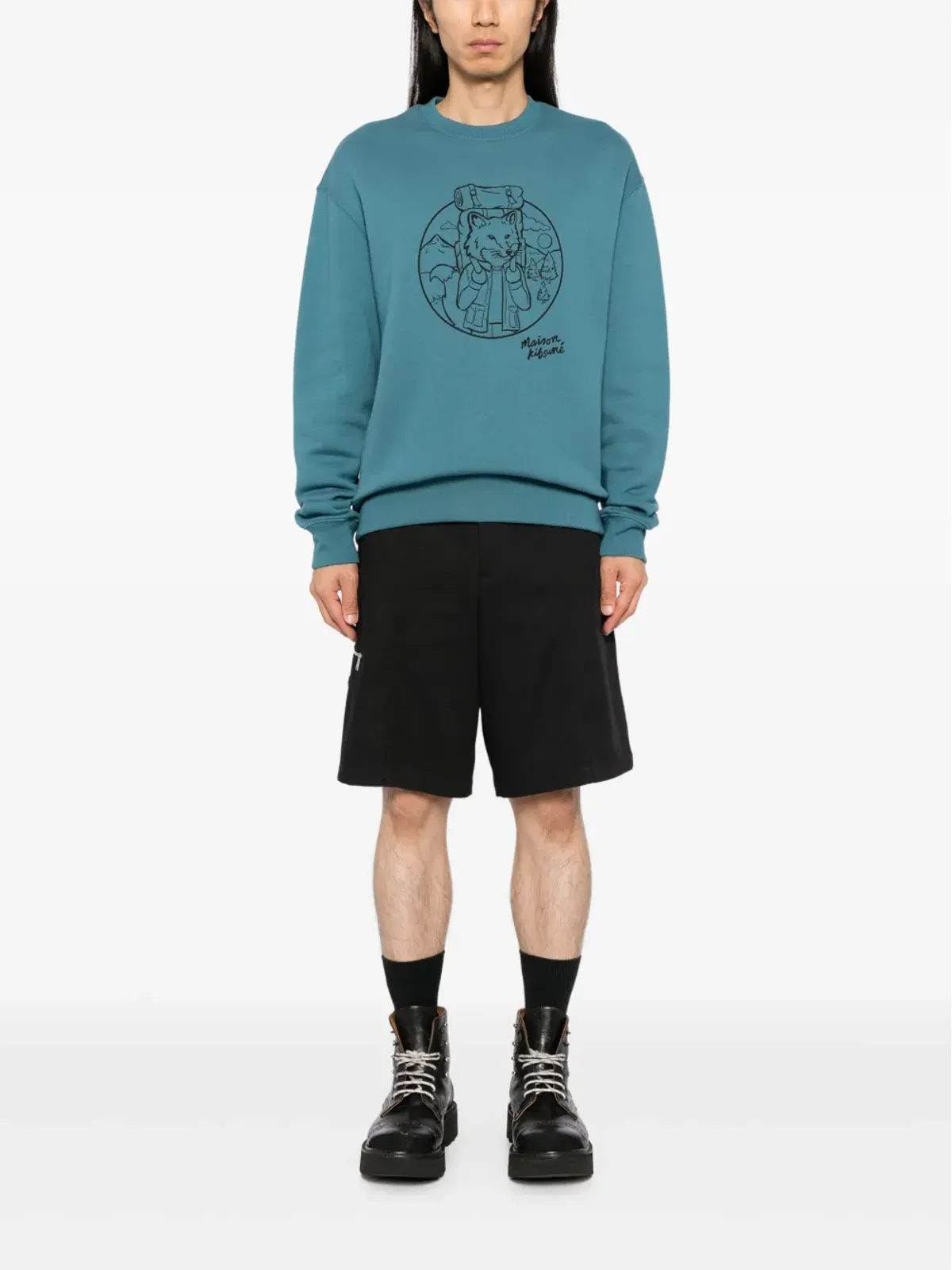 Maison Kitsuné rambling fox スウェットシャツ - ブルー - 画像2