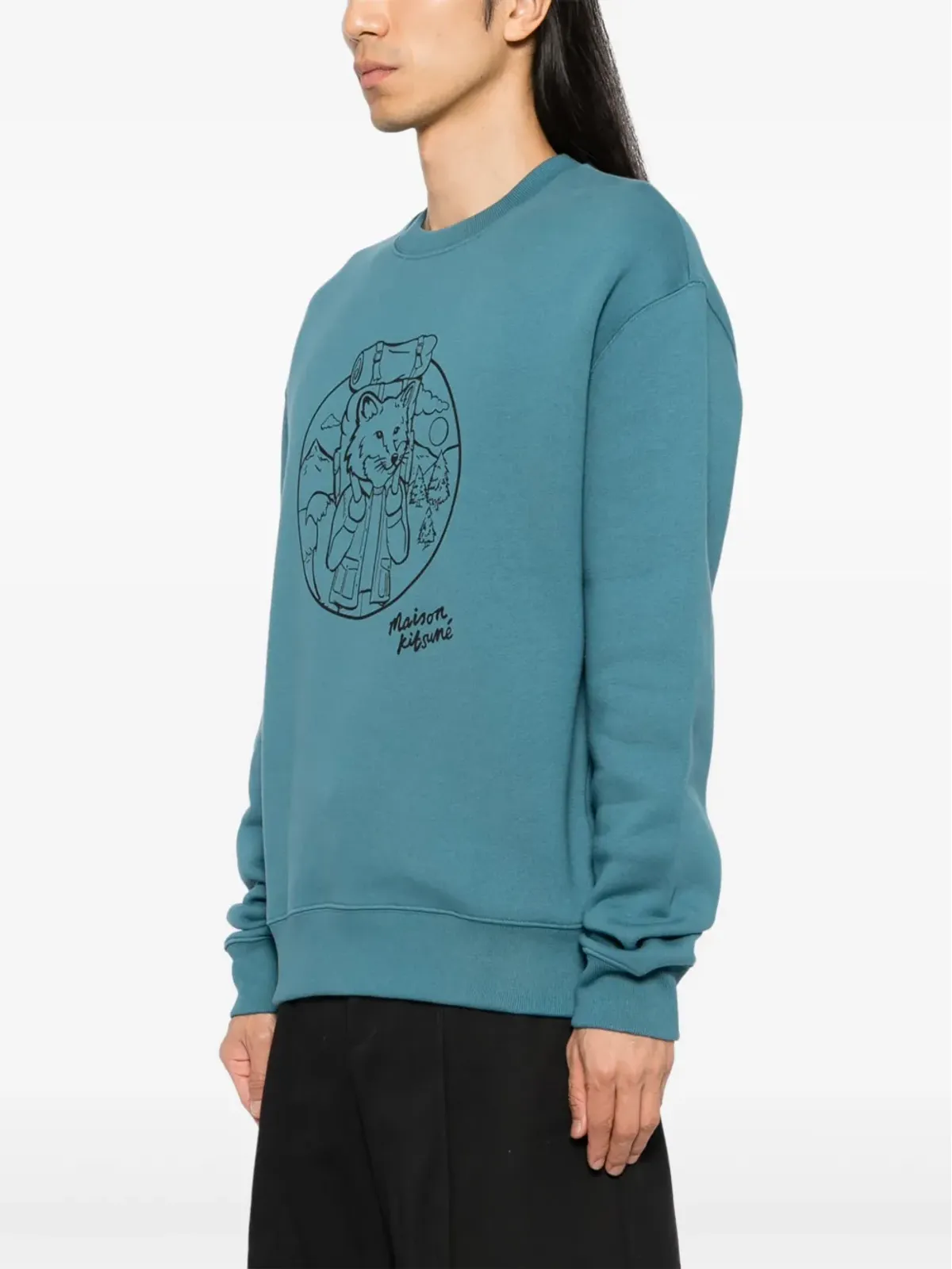 Maison Kitsuné rambling fox スウェットシャツ - ブルー - 画像3