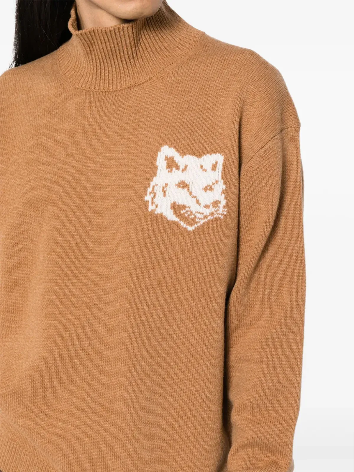 Maison Kitsuné キツネの頭インターシャ柄のコンフォートジャンパー - ニュートラル - 画像5