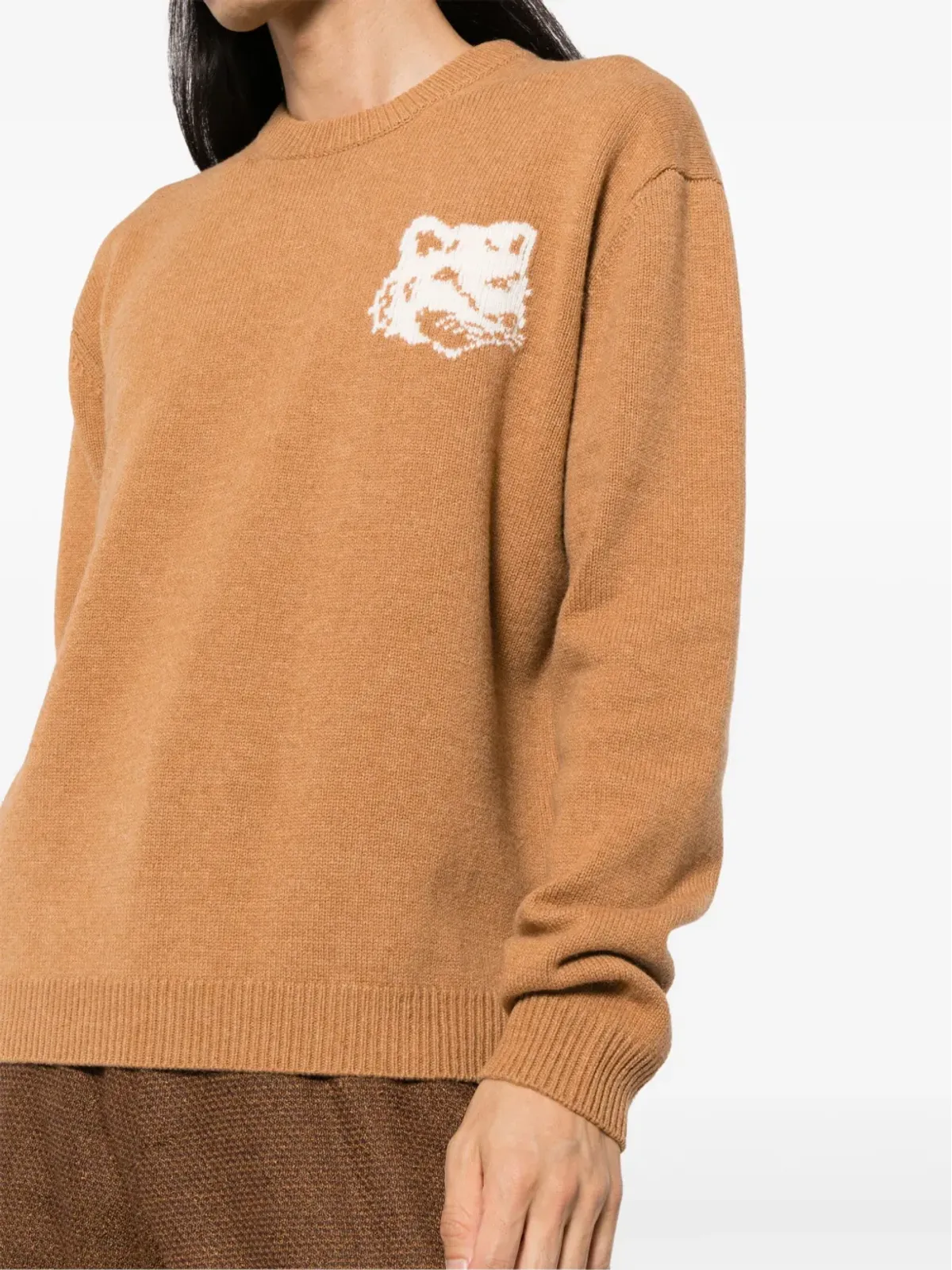 Maison Kitsuné フォックスヘッド インターシャ ジャンパー - ニュートラルカラー - 画像5
