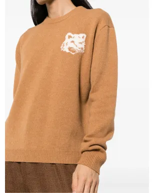 Maison Kitsuné フォックスヘッド インターシャ ジャンパー - ニュートラルカラー - サムネイル5