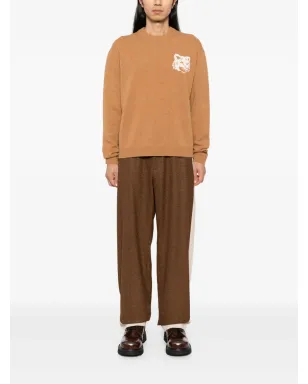 Maison Kitsuné フォックスヘッド インターシャ ジャンパー - ニュートラルカラー - サムネイル2