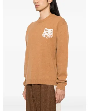 Maison Kitsuné フォックスヘッド インターシャ ジャンパー - ニュートラルカラー - サムネイル3