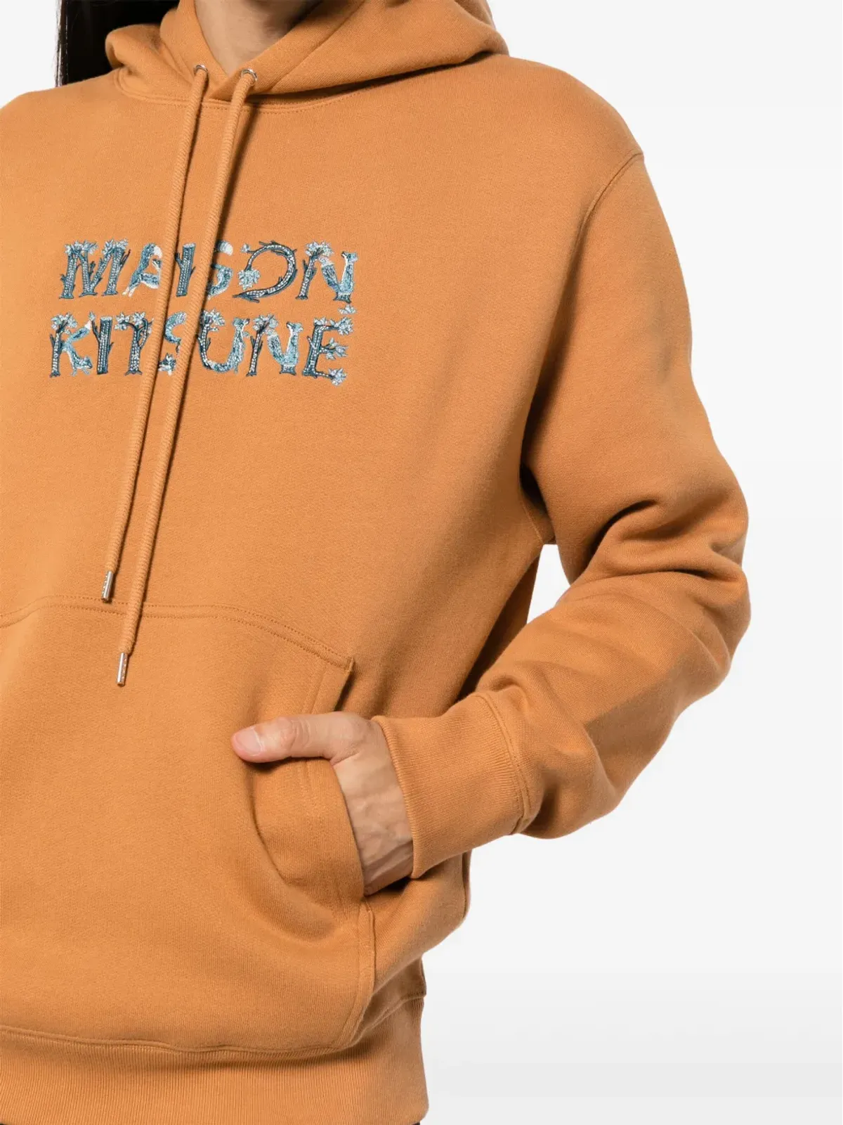 Maison Kitsuné ウールランド アルファベット コンフォート フーディー - オレンジ - 画像5