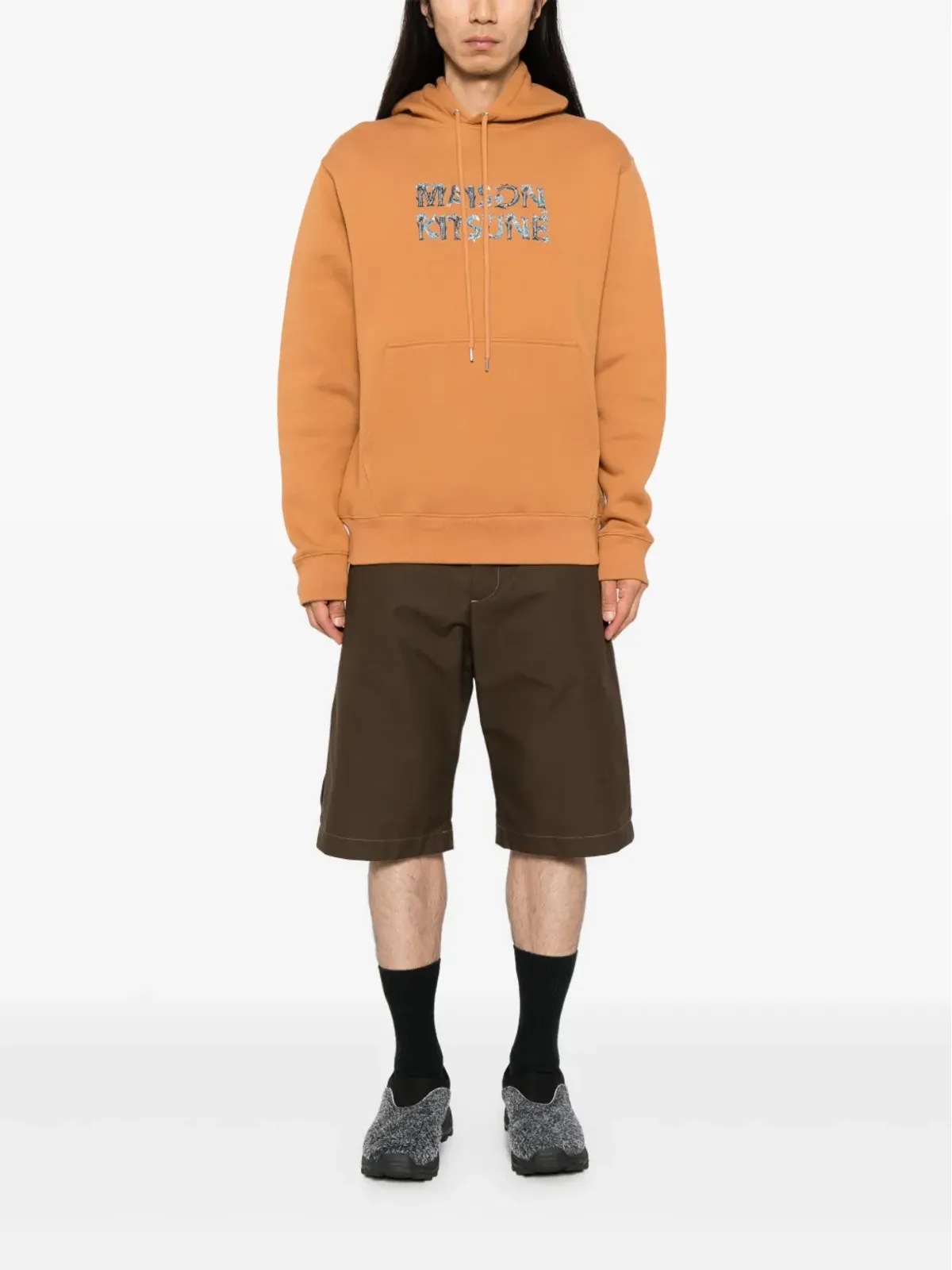 Maison Kitsuné ウールランド アルファベット コンフォート フーディー - オレンジ - 画像2