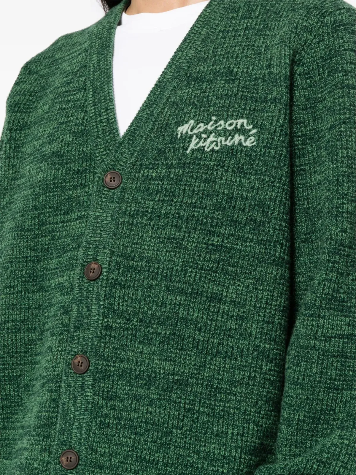 Maison Kitsuné ハンドライティング・コンフォート カーディガン - グリーン - 画像5