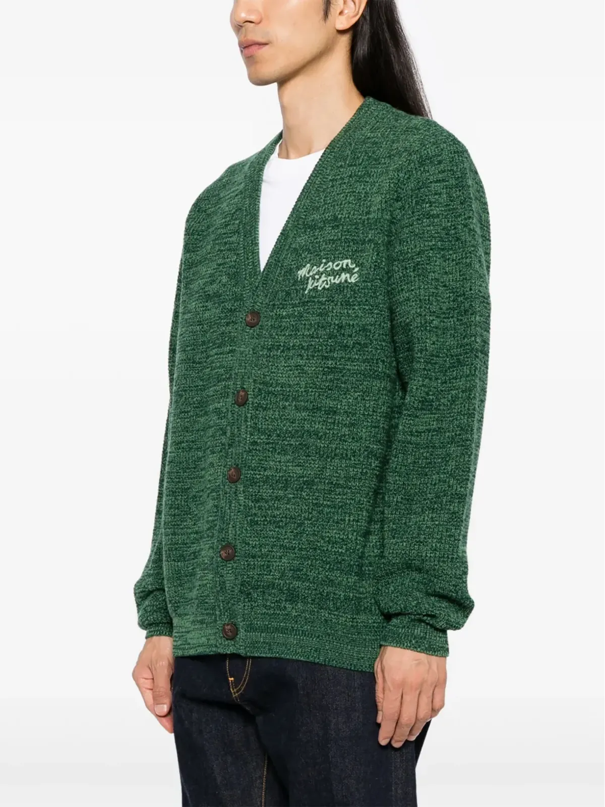 Maison Kitsuné ハンドライティング・コンフォート カーディガン - グリーン - 画像3