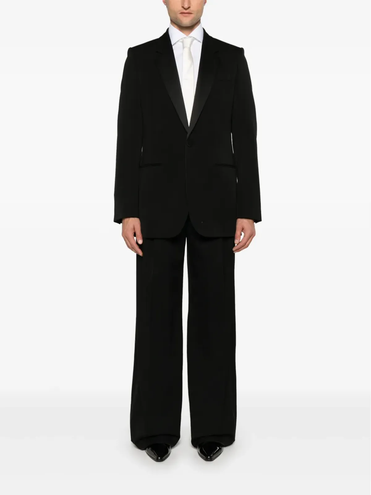 Saint Laurent グレイン・ド・プードル タキシードブレザー - ブラック - 画像2
