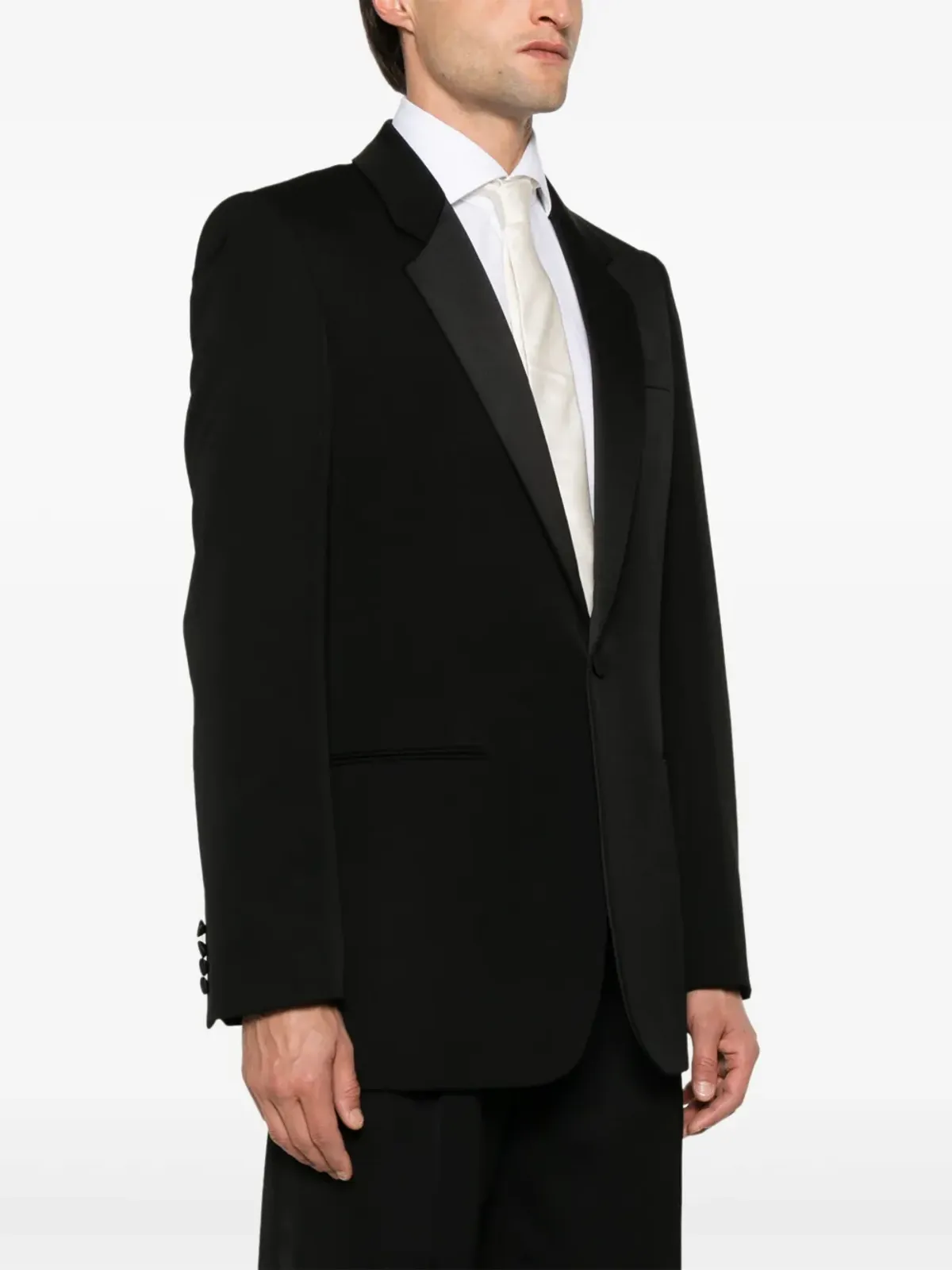 Saint Laurent グレイン・ド・プードル タキシードブレザー - ブラック - 画像3