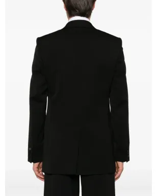 Saint Laurent グレイン・ド・プードル タキシードブレザー - ブラック - サムネイル4