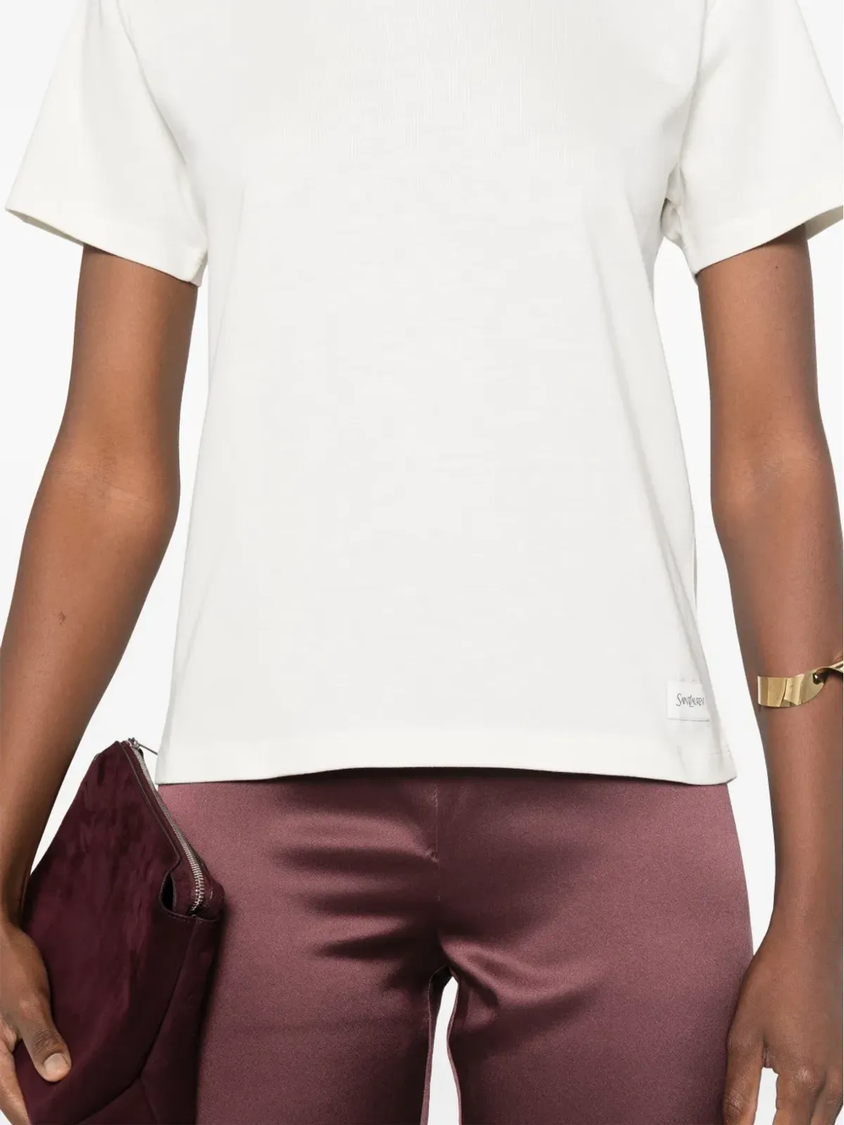 Saint Laurent ロゴタグ Tシャツ - ホワイト - 画像5