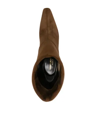 Saint Laurent 85mm 折り畳みデザインブーツ ブラウン - サムネイル4