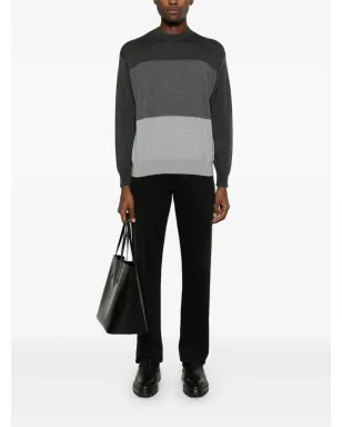 Emporio Armani カラーブロックセーター グレー - サムネイル2