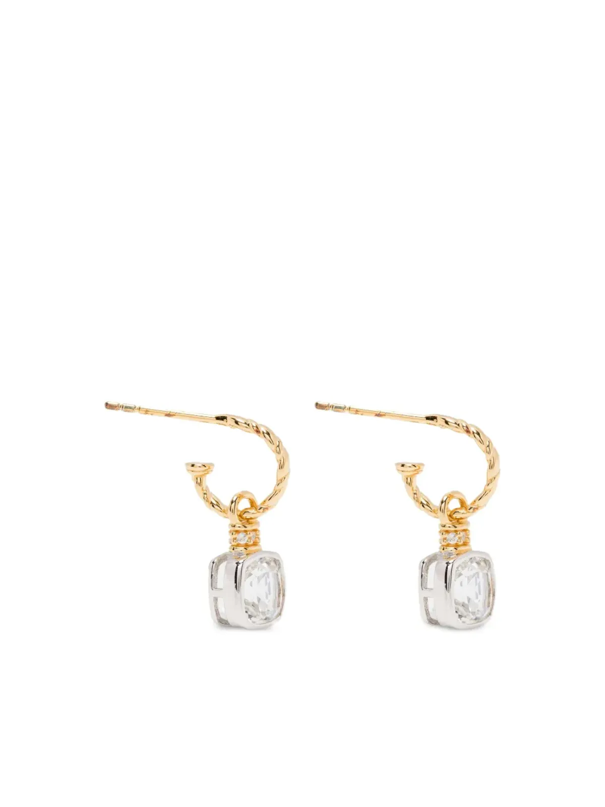 V JEWELLERY ツートーン フープイヤリング - 画像1