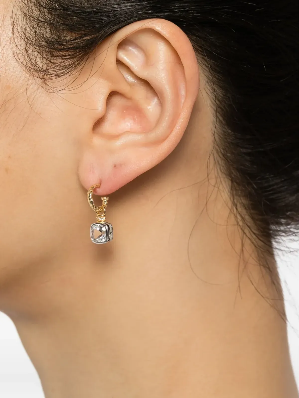 V JEWELLERY ツートーン フープイヤリング - 画像2