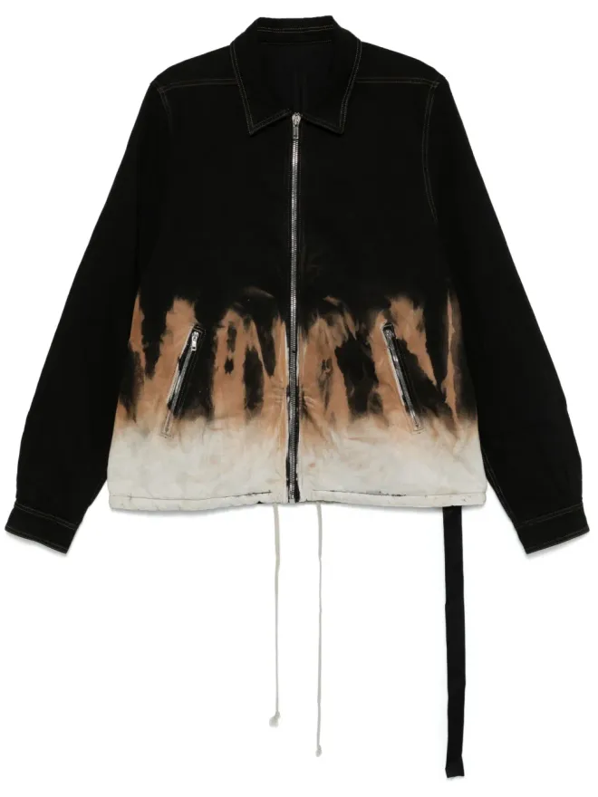 Rick Owens DRKSHDW Rick Owens DRKSHDW タイダイ柄デニムジャケット - ブラックの商品画像