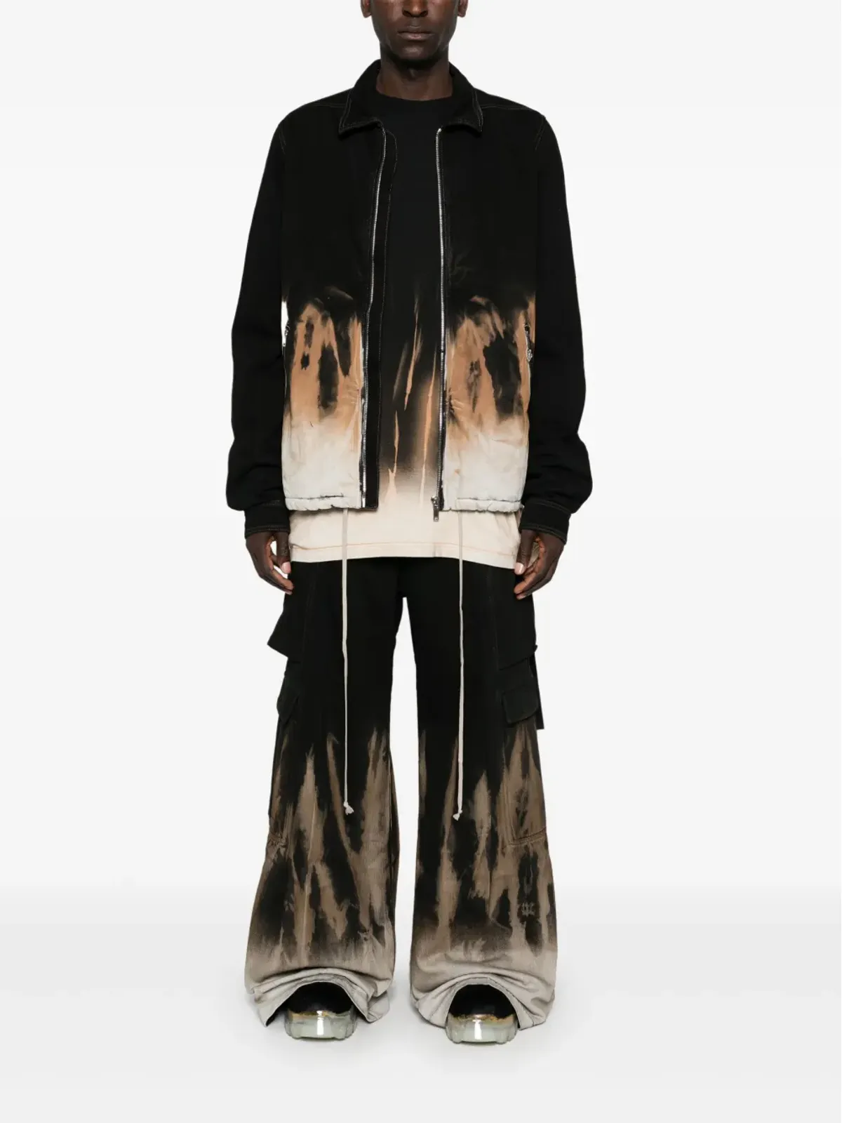 Rick Owens DRKSHDW タイダイ柄デニムジャケット - ブラック - 画像2