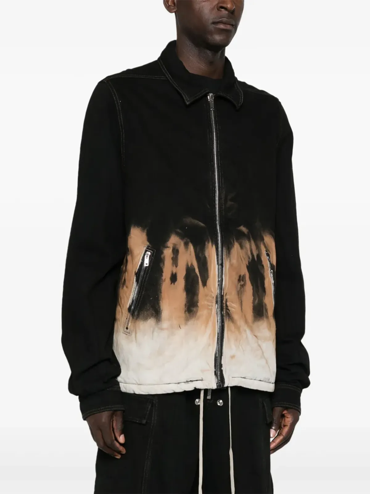 Rick Owens DRKSHDW タイダイ柄デニムジャケット - ブラック - 画像3