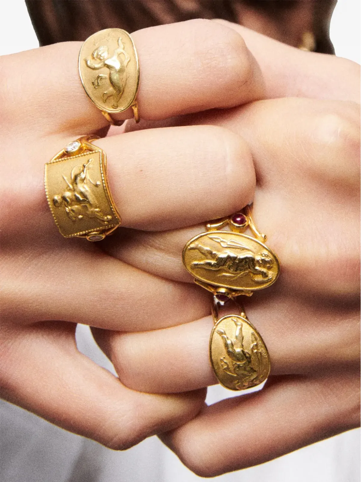 RENATO CIPULLO 18kt イエローゴールド ダンザンテ ダイヤモンドリング - 画像2