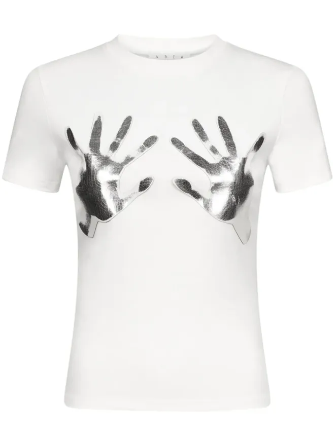 AREA AREA ハンドプリントTシャツ ホワイトの商品画像
