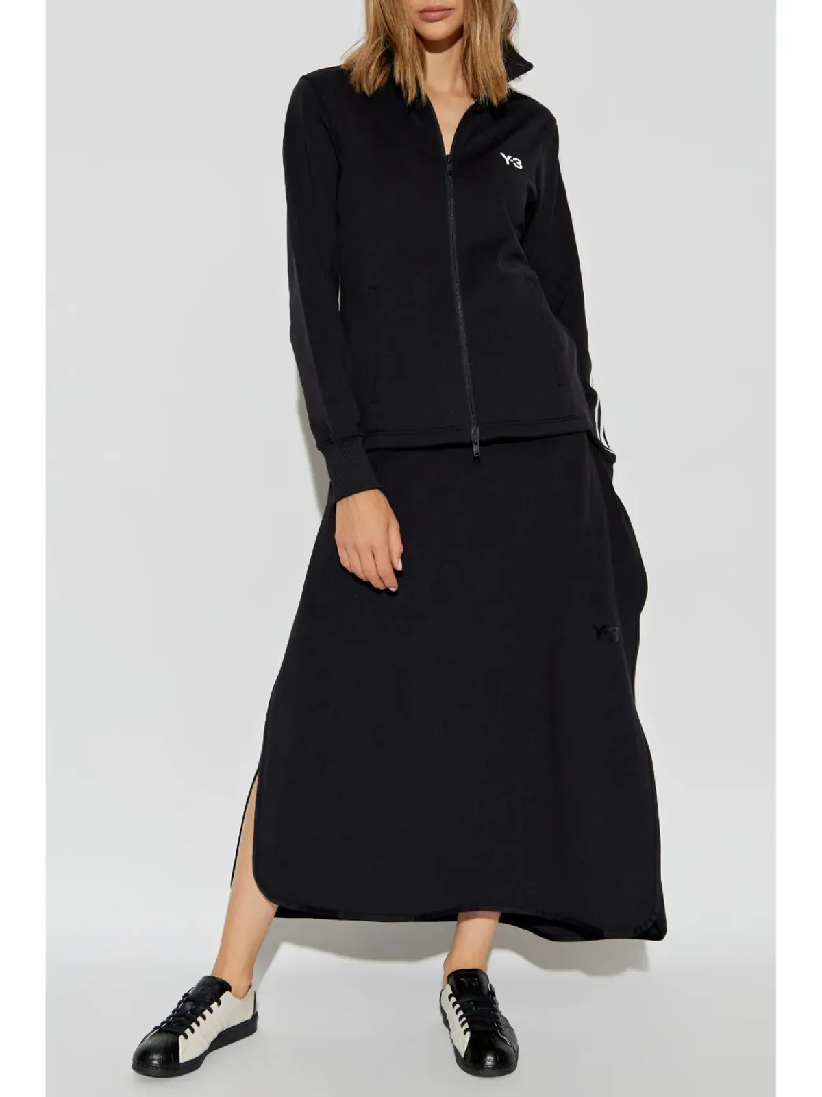 Y-3 ジップアップ ロゴ スウェットシャツ - ブラック - 画像2