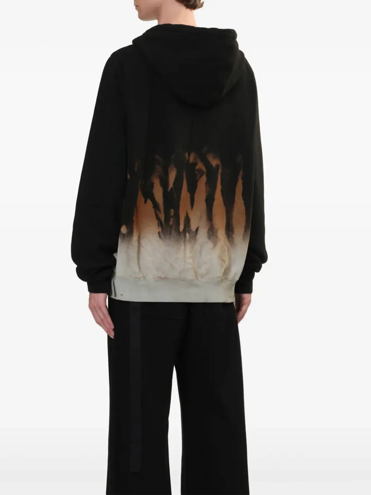 Rick Owens DRKSHDW タイダイ フーディー - ブラック - 画像4