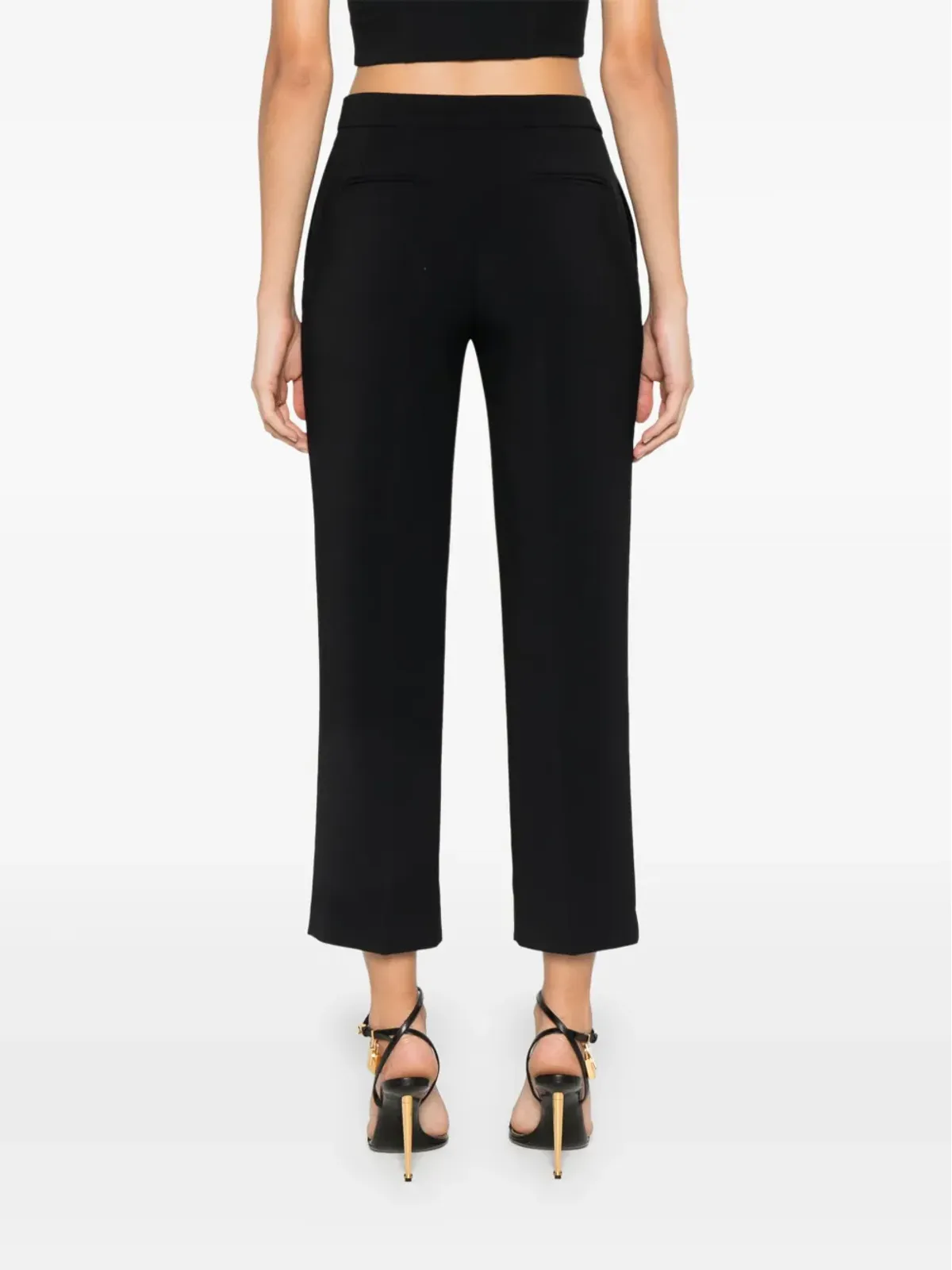 Elisabetta Franchi スリット入りクレープパンツ - ブラック - 画像4