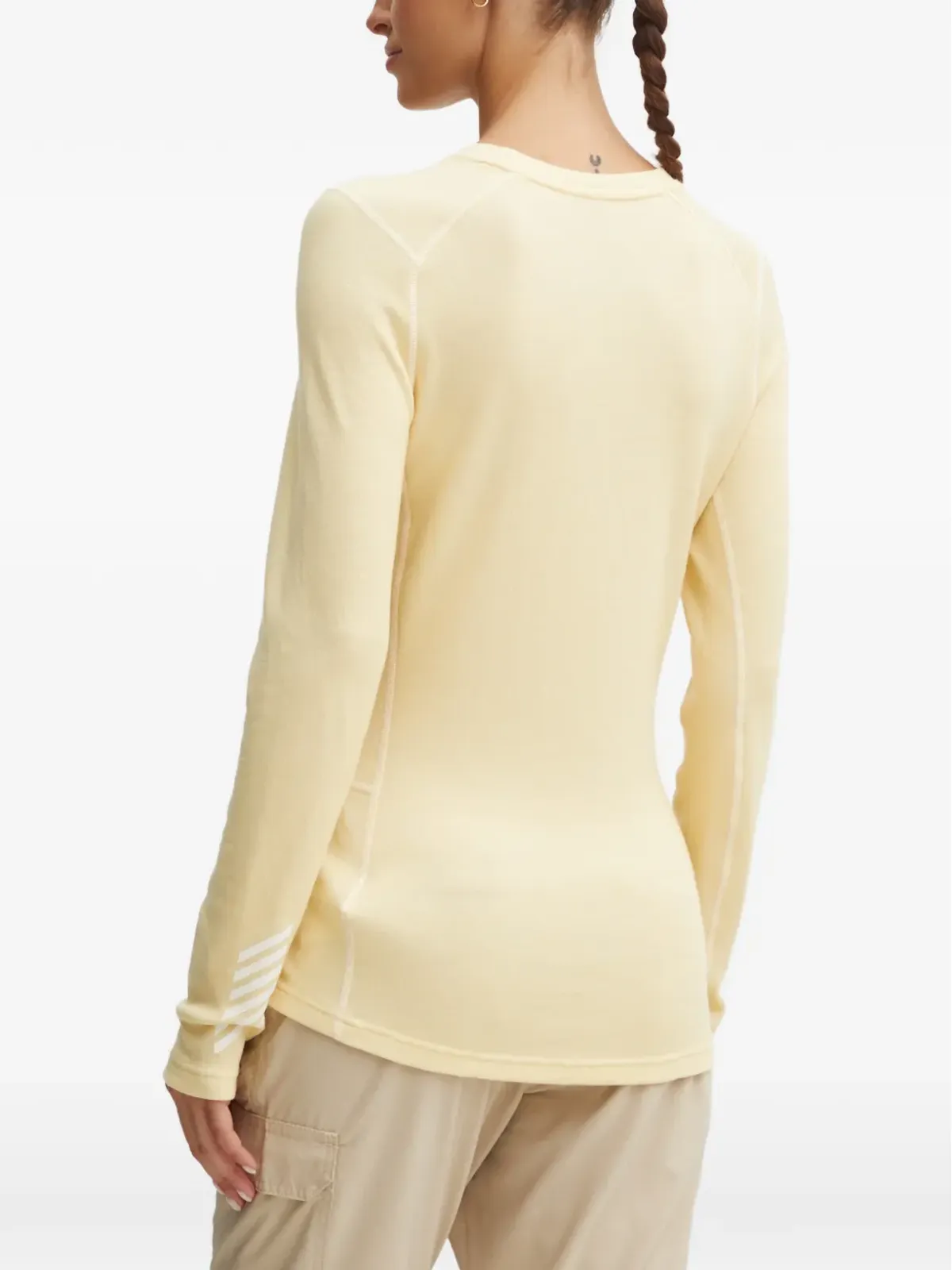 Helly Hansen 花柄クルーネック ベースレイヤートップ - イエロー - 画像3