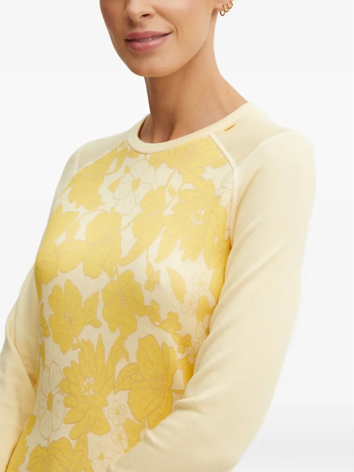 Helly Hansen 花柄クルーネック ベースレイヤートップ - イエロー - 画像4