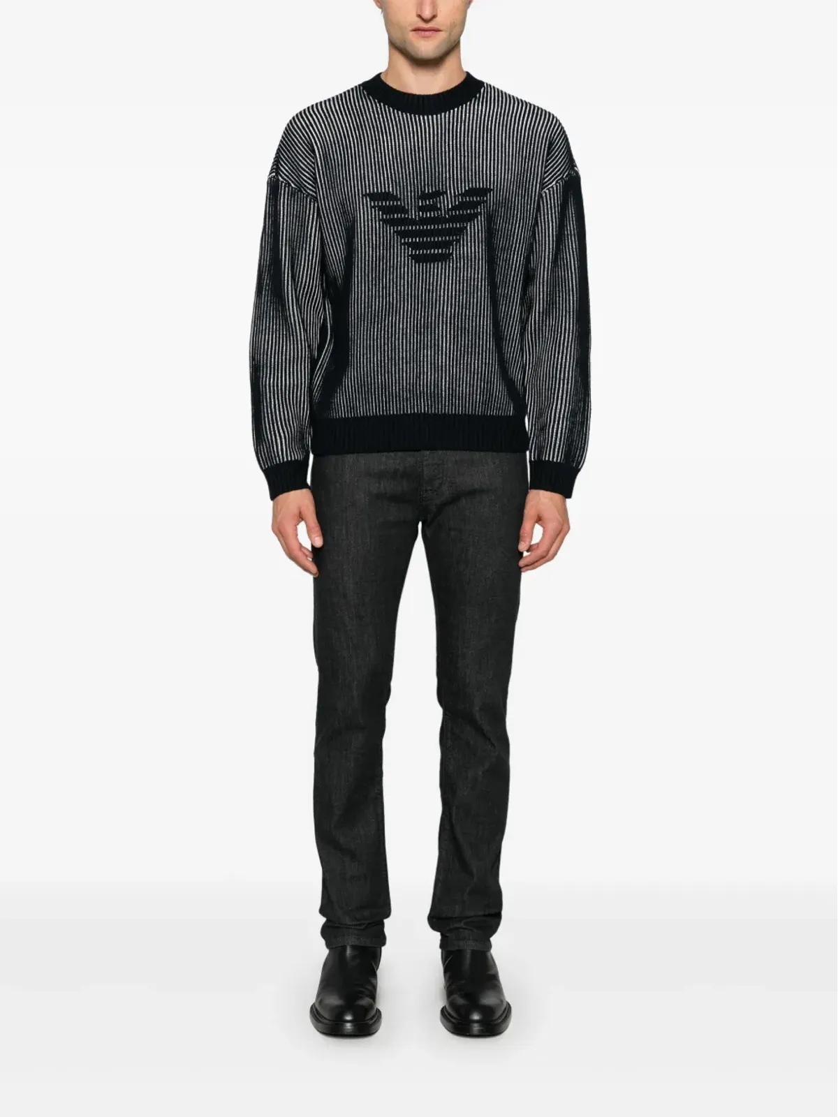 Emporio Armani J45 straight-leg jeans - Black - 画像2