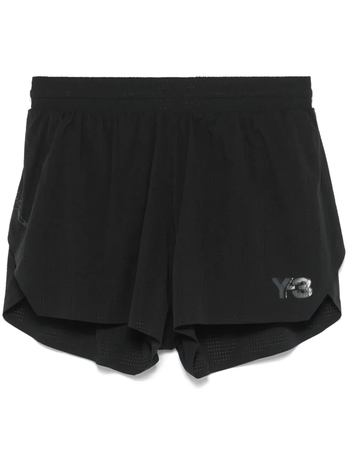 Y-3 ロゴプリント ランニングショーツ - ブラック - 画像1