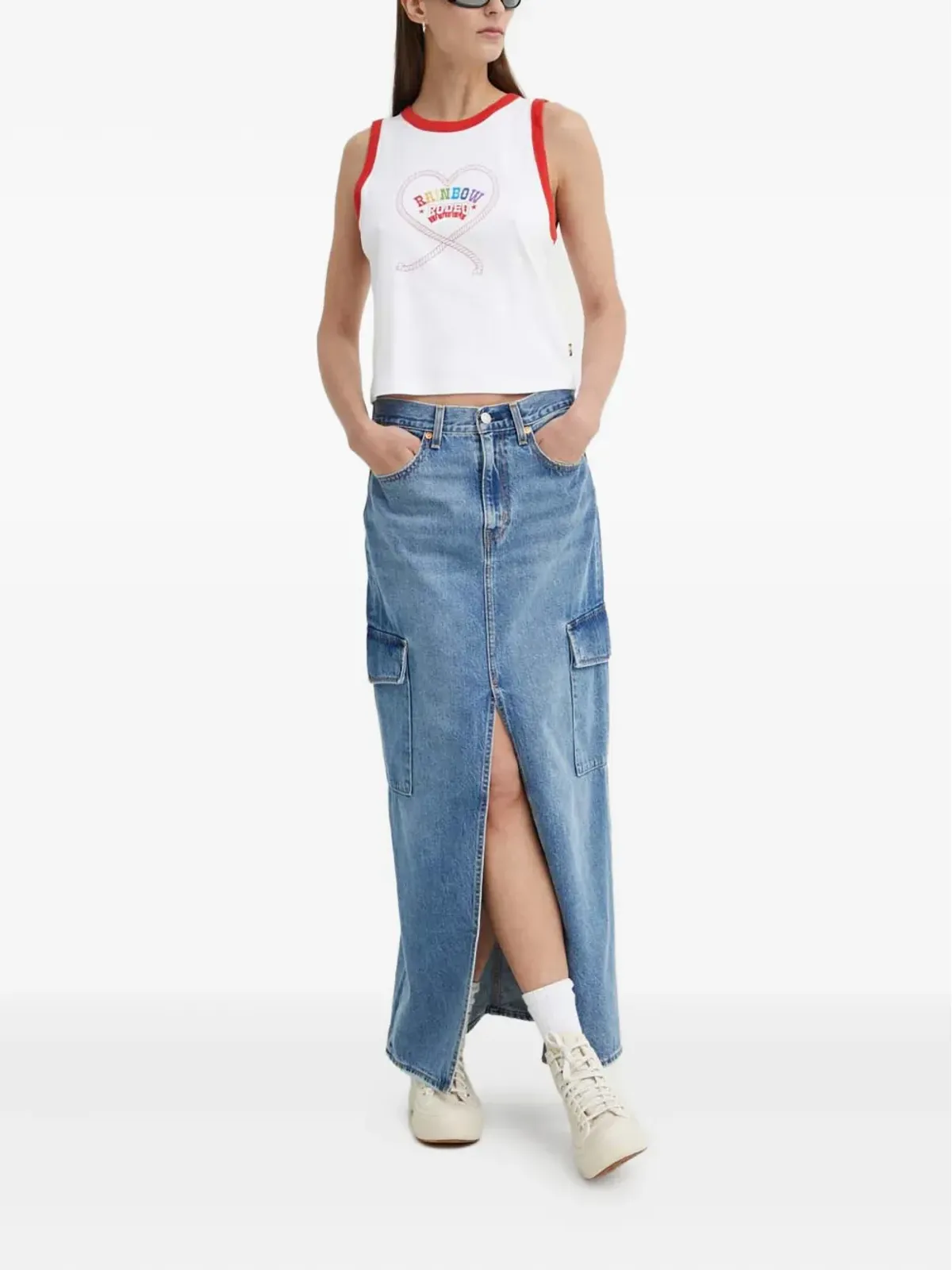 Levi's カーゴポケットスカート ブルー - 画像2