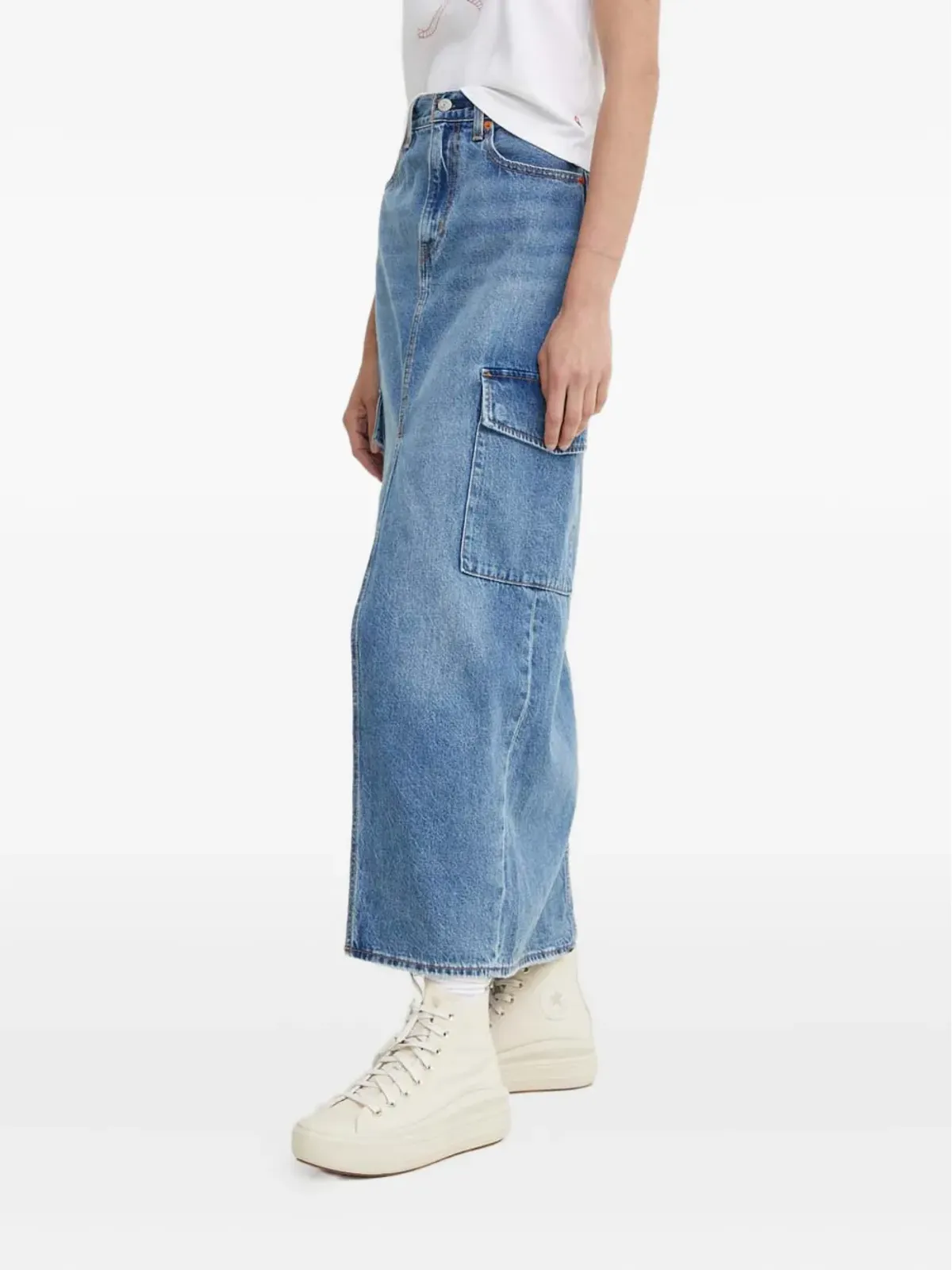 Levi's カーゴポケットスカート ブルー - 画像3