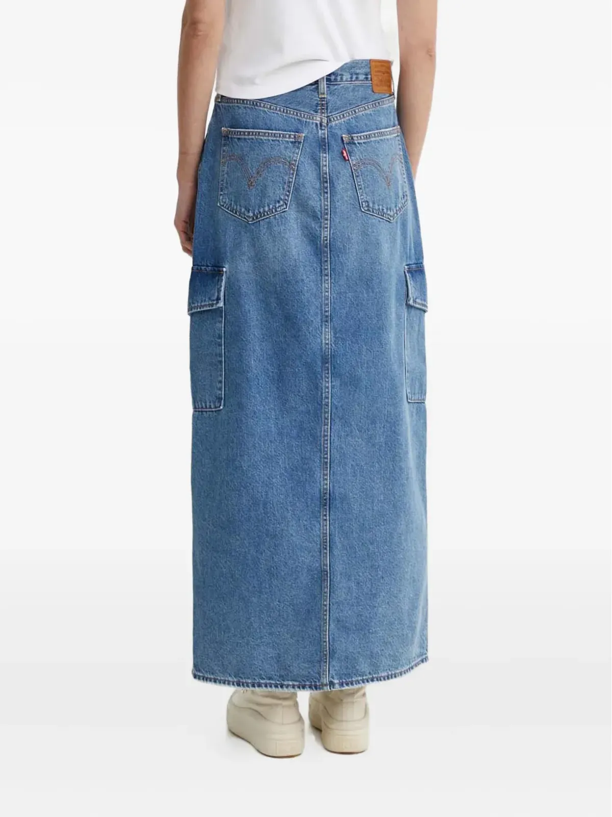 Levi's カーゴポケットスカート ブルー - 画像4