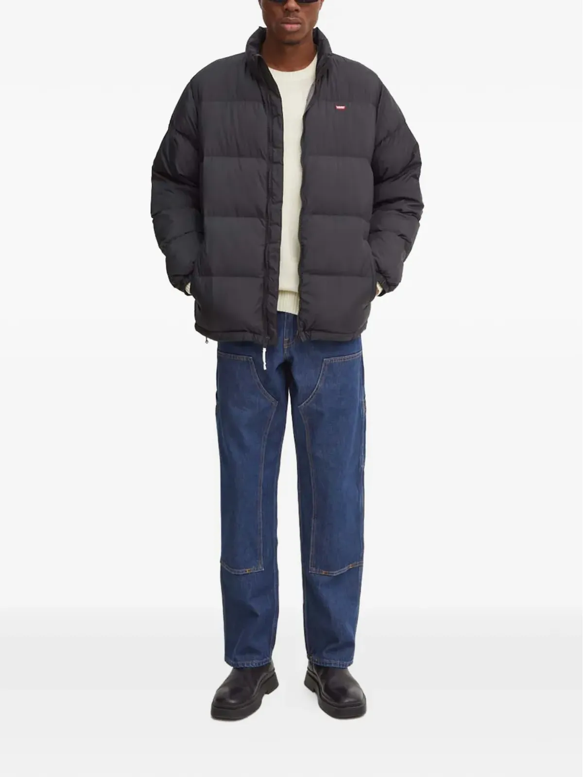 Levi's ジップファスナー付きパファージャケット ブラック - 画像2