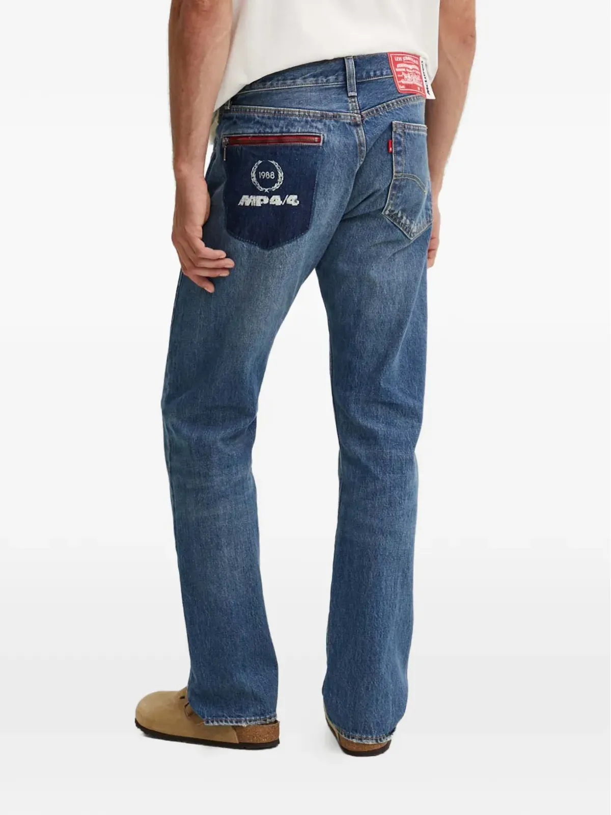 Levi's ダメージ加工デニムジーンズ ブルー - 画像3