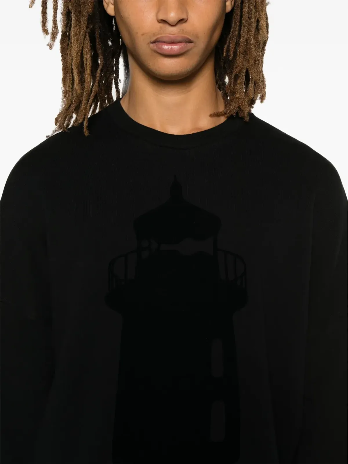 Emporio Armani ブラック フロッキーモチーフ スウェットシャツ - 画像5