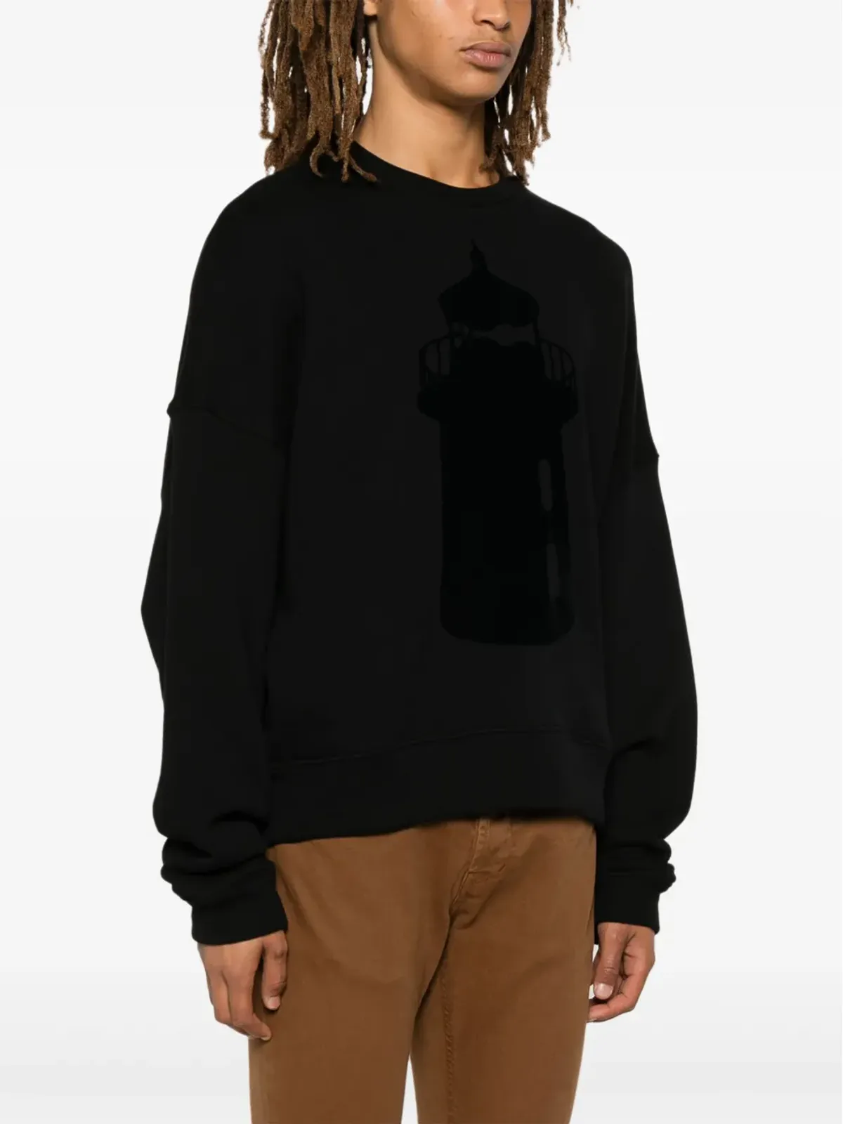 Emporio Armani ブラック フロッキーモチーフ スウェットシャツ - 画像3