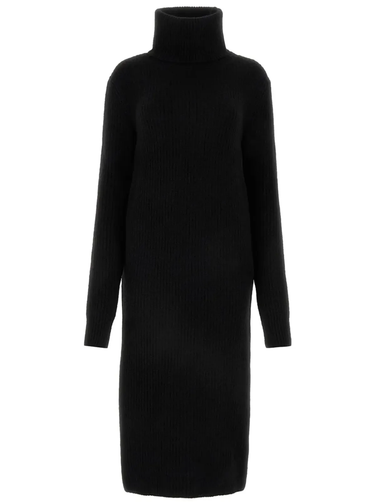 Saint Laurent タートルネック リブニット ドレス - ブラック - 画像1