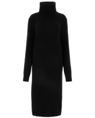 Saint Laurent タートルネック リブニット ドレス - ブラック - サムネイル1
