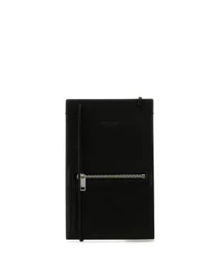 Saint Laurent ブラック レザー カードホルダー - サムネイル1